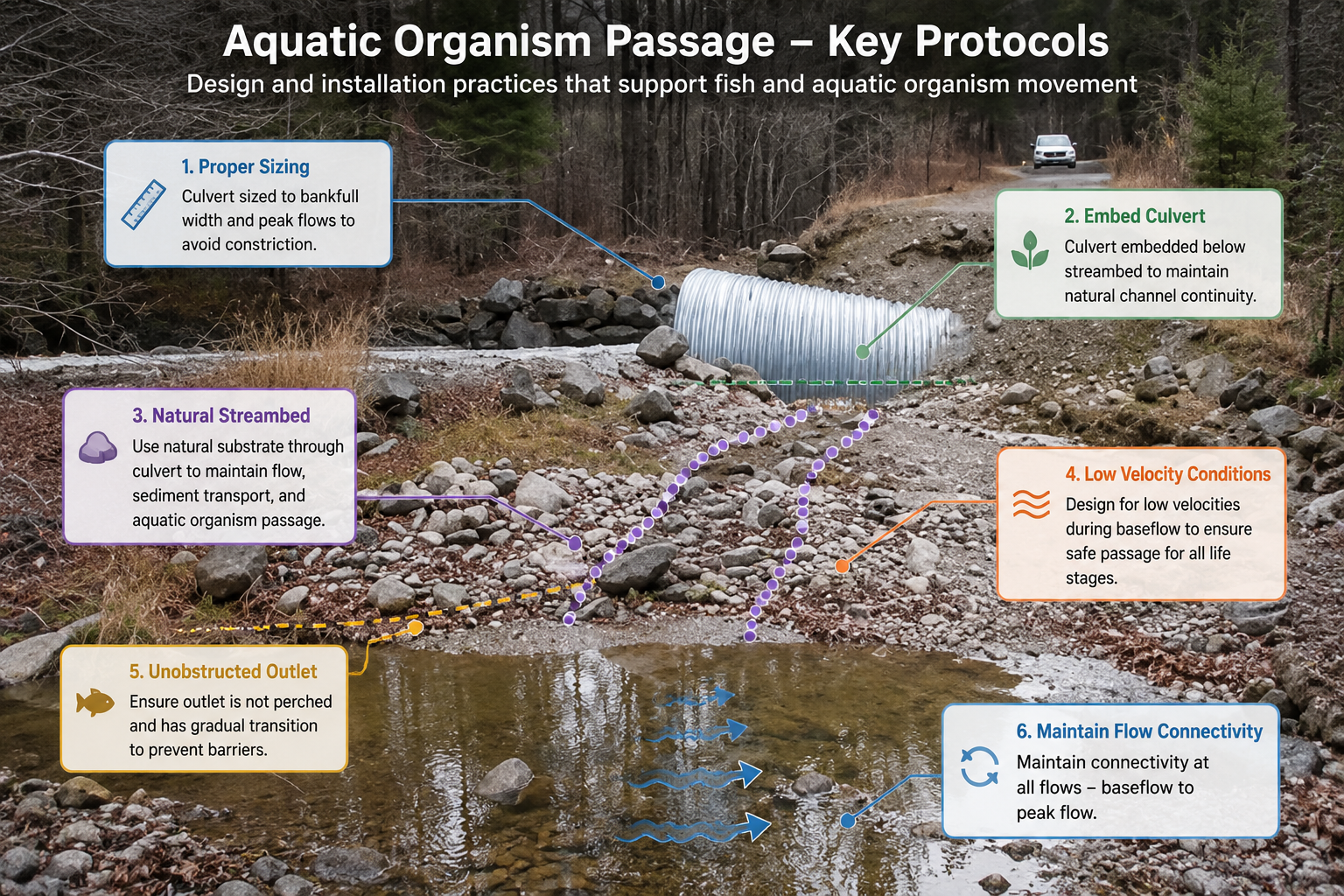 Aquatic organism passage assessment at a culvert