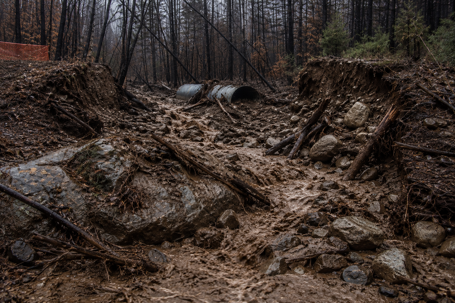 Post-wildfire debris flow