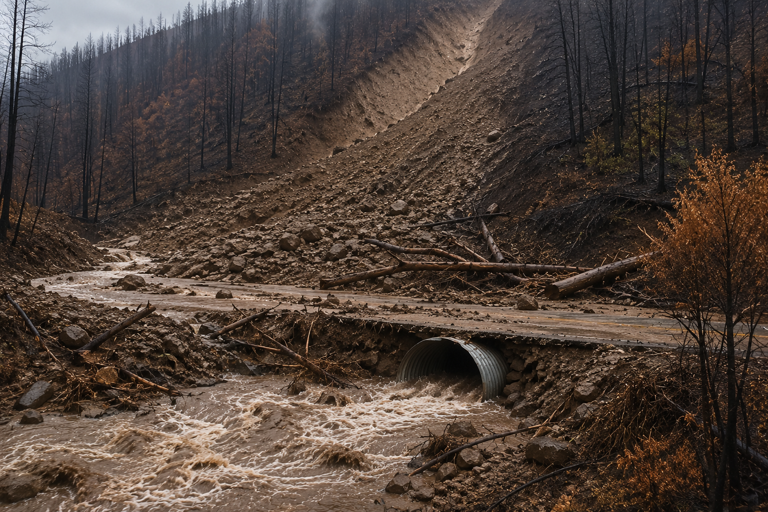 Post-wildfire landslide